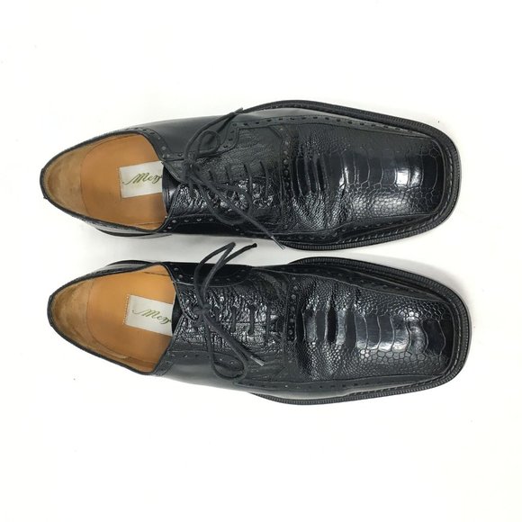Mezlan Oxfords Shoes Size 10 Black Ostrich Claw main image 8